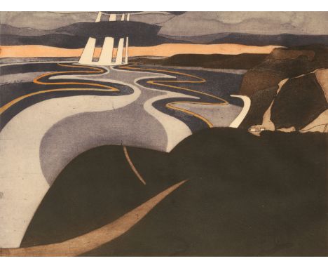 *JOHN BRUNSDON (1933-2014) 'Dusk (Dorset)' signed, titled and numbered 9/100 in pencil to the margin, etching and aquatint, t