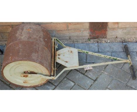 A wrought and cast iron garden roller 