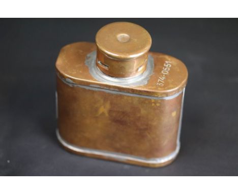 Vintage French Railways ' SNCF ' Copper Ticket Glue Pot and Brush