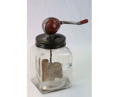 Vintage ' Blow Butter Churn ' with Red Handle