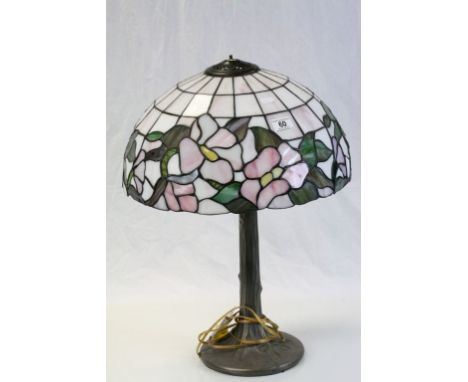 Large table lamp with Tiffany style Glass shade