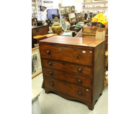 Early 19th century Mahogany Secretaire Chest of Drawers on bracket feet