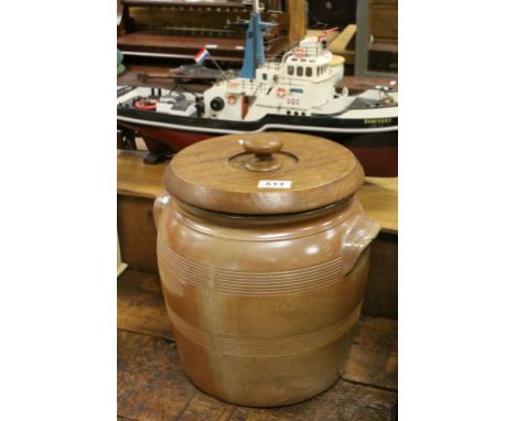 Vintage salt glazed flower bin