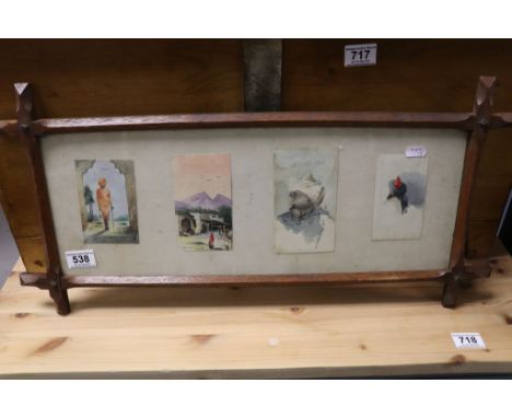 19th C set of watercolours depicting Indian views and portrait some signed 