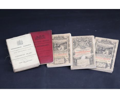Six linen backed Victorian and early 20th century Ordnance Survey Maps comprising War Department Land on Salisbury Plain date