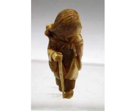 A collection of ten early 20th century marine and other ivories, to include two pairs of figures in landscapes, a pair of dra