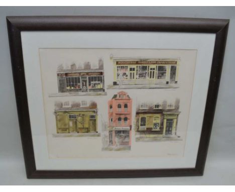 ALBANY WISEMAN A limited edition coloured lithograph 'Charlotte Place' London 1974 (one copy with The Tate ), 48cm x 61cm, si