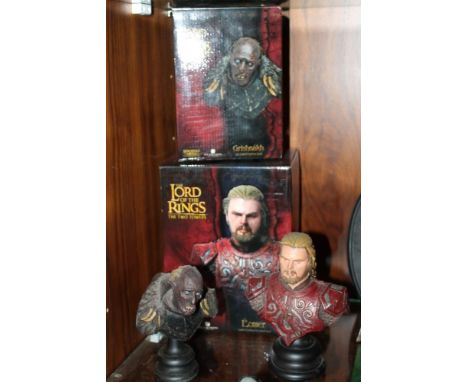 TWO BOXED SIDESHOW WETA COLLECTIBLES LORD OF THE RINGS, THE TWO TOWERS POLYSTONE BUSTS "EOMER" AND "GRISHNAKH"