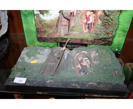 A BOXED SIDESHOW WETA COLLECTIBLES LORD OF THE RINGS, THE  FELLOWSHIP OF THE RING "MEETING OF OLD FRIENDS" POLYSTONE WALL PLA