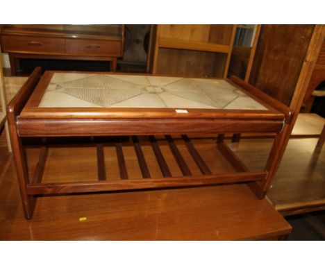 A RETRO TILE TOPPED COFFEE TABLE 