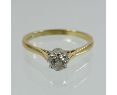 An 18 carat gold single stone diamond ring, approximately 0.25 carat