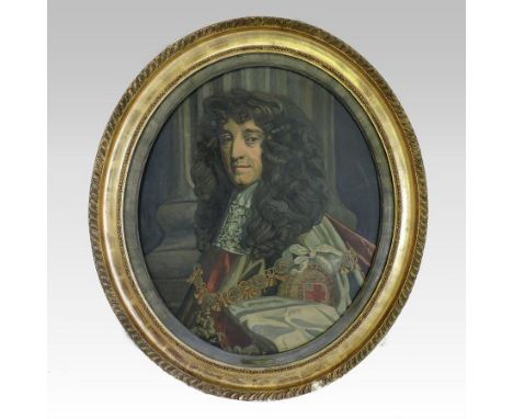 English school, 20th century, half-length portrait of Prince Rupert, oil on canvas, 74 x 60cm, oval