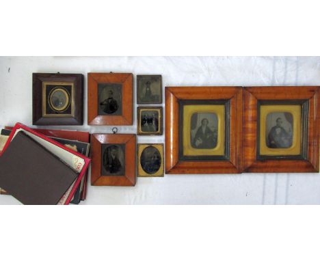An interesting collection of 19th century photographic portrait subjects of male and female sitters, two examples showing pai