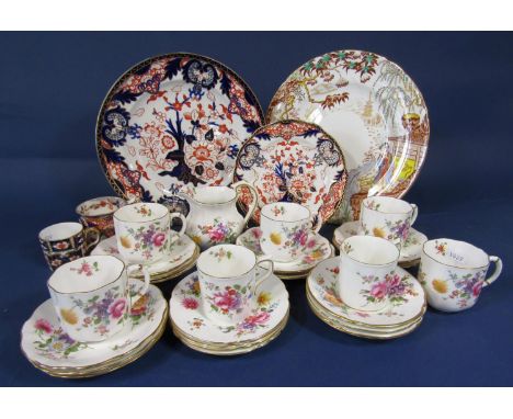A collection of Royal Crown Derby, Derby Poses pattern wares comprising milk jug, 7 coffee cups (two shapes), 18 saucers (two