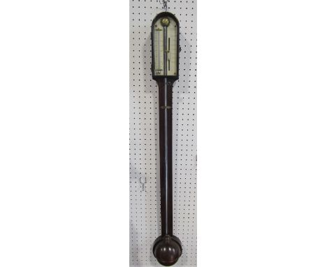 A 19th century rosewood stick barometer with ivory back plate, by J A Franklin of Manchester, 94 cm high 