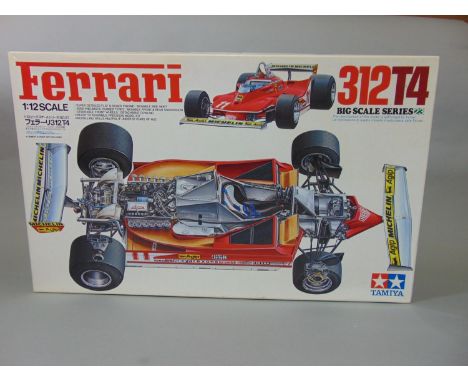 Ferrari 312 T4 1:12 scale model racing car kit by Tamiya, unused with contents in sealed bags 