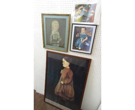 early 19th century - Half length naive study of a fair haired boy, standing holding a book, pastel on paper, 36 x 27cm approx