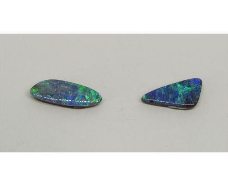 Two unmounted boulder opals 