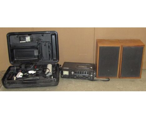 A cased portable Panasonic MS50 VHS hand held video recording camera and accessories, together with a portable Studio Craft, 