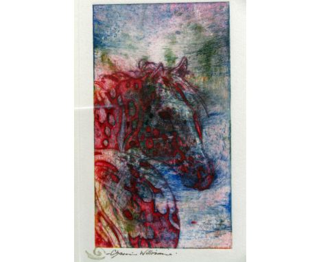 Charmaine Williamson (British 20th/21st century) - A signed coloured limited edition print of horses, 37.5 x 24.5cm max, toge