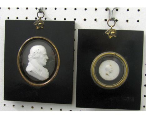 John Henning Senior (British 1771-1851) - Shoulder length profile portrait of a gentleman, plaster work relief, inscribed ver