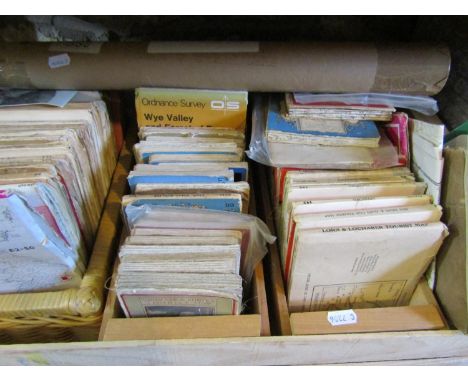 A box containing a large quantity of various Ordnance Survey maps - various dates (1) 