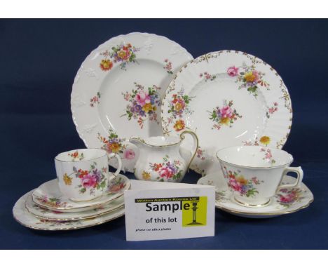 A collection of Royal Crown Derby Derby Posies pattern wares, some with further moulded fruiting vine detail and some without