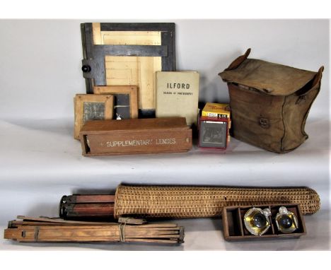 A good large collection of vintage photography processing equipment comprising various lenses and stands 