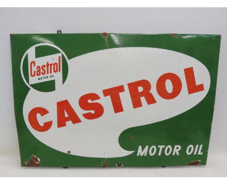 A Continental Castrol Motor Oil rectangular enamel sign, 41 3/4 x 28 3/4".