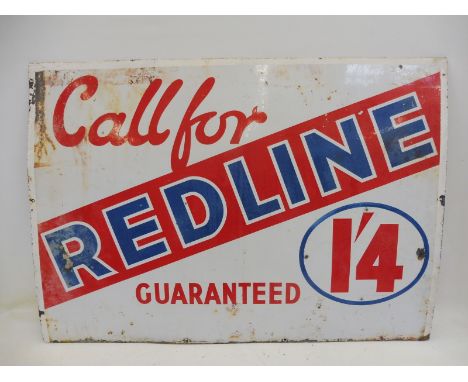 A Redline Guaranteed rectangular enamel sign dated 1935, 48 x 34".