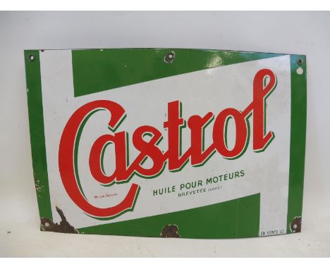A French Castrol rectangular enamel sign, 23 3/4 x 15 3/4".