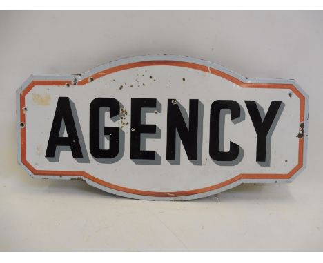 A Cleveland 'Agency' shaped enamel sign, 30 x 15".