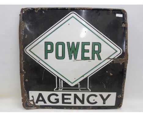 A Power Agency enamel sign, 35 x 35". 