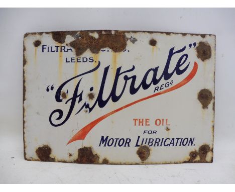 A Filtrate rectangular enamel sign, 21 1/4 x 14 1/4".