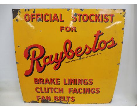A Raybestos Official Stockist enamel sign, 36 x 36". 