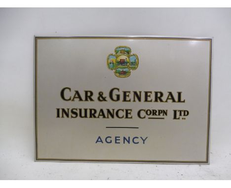 A Car and General Insurance Corporation Limited Agency showcard, in excellent condition, 12 1/2 x 9". 