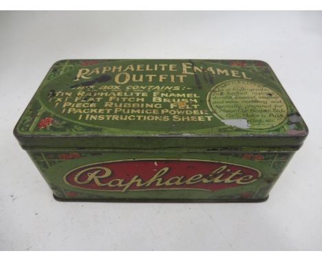 A Raphaelite Motor Car Body Reviver rectangular tin circa 1910.