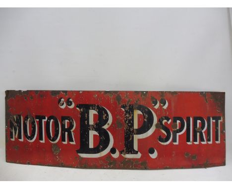 An early BP Motor Spirit red and black enamel sign by Bruton of Palmers Green, 54 x 18". 