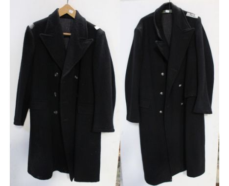 Two British Railways great coats, both with herringbone tweed lined interiors, one with silver British Rail buttons, the othe