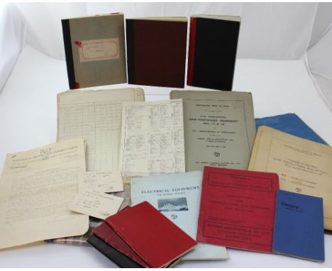 A collection of SS Stranraer instruction books and notebooks from 1929, with handwritten logs of travel and a book of letter,