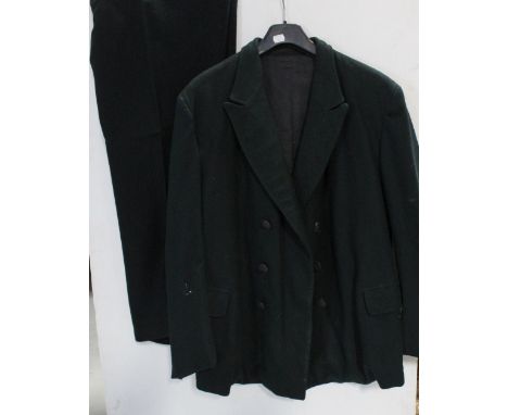 A Lincoln green diesel engine locomotive driver's jacket and trousers.