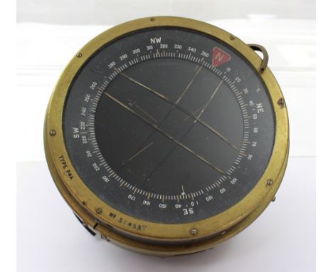 A Lancaster bomber P4 compass marked to bezel 'Type P4A No.51492T', diameter 18.5cm.