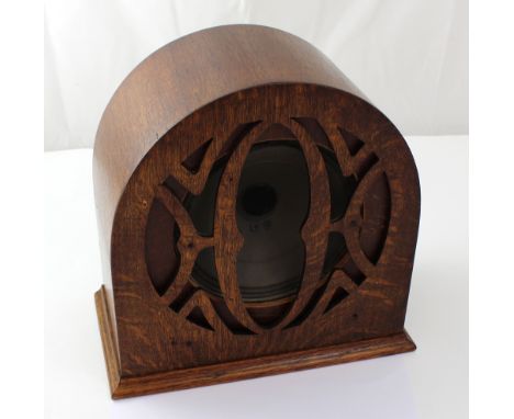 An Ormond Art Deco speaker of domed form, with fretwork front, height 31cm.