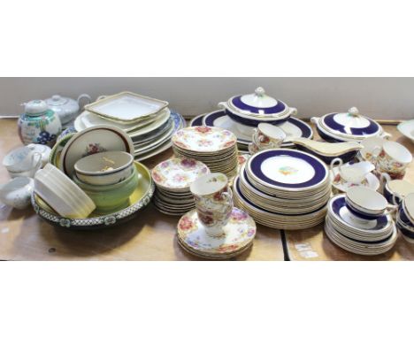 A mixed collection of mainly dinner and teaware to include Crown Ducal carving dish with gravy tree, a part KPM Berlin tête-à