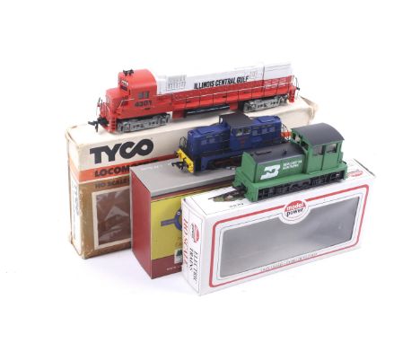 Three OO gauge diesel locomotives. Comprising one Oxford rail NCB Roger H Bennett no. 6, one Model Power Burlington Northern 