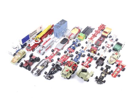 An assortment of diecast model cars. In mixed condition, with a number overpainted etc, all unboxed.