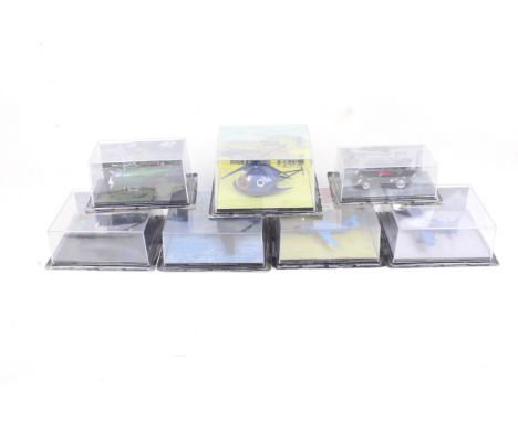 Seven Eaglemoss DC Comic Batman model vehicles. Including Legends of the Dark Knight #156; Batplane #54; #186; Batwing; #61 a