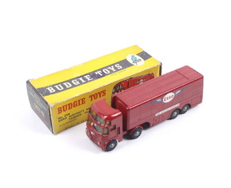 A Budgie Toys diecast Aircraft Refuelling Tanker. No. 256, red body with chrome wheels and Esso decals, in original box.