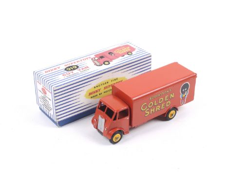 A Dinky diecast Robertsons Golden Shred Van. No. 919, with black and yellow decals and lettering on a red body, in original b
