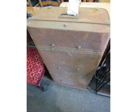 A tin trunk